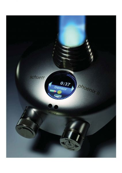 Горелка газовая Phoenix II accu, дисплей, выбор языка, поджиг от сенсора, педали, работа от батарейки Горелка газовая Phoenix II accu, дисплей, выбор языка, поджиг от сенсора, педали, работа от батарейки