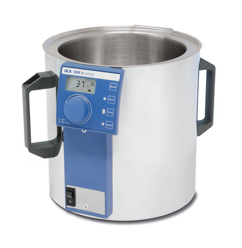 Баня масляная 4 л, до 200 °С, HBR 4 - LR control, цилиндрическая, встроенная магнитная мешалка, до 800 об/мин Баня масляная 4 л, до 200 °С, HBR 4 - LR control, цилиндрическая, встроенная магнитная мешалка, до 800 об/мин
