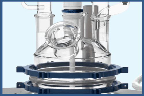 Реактор химический 20 л, EZChem, DN300, с рубашкой, с верхнеприводной мешалкой OHS.4DF