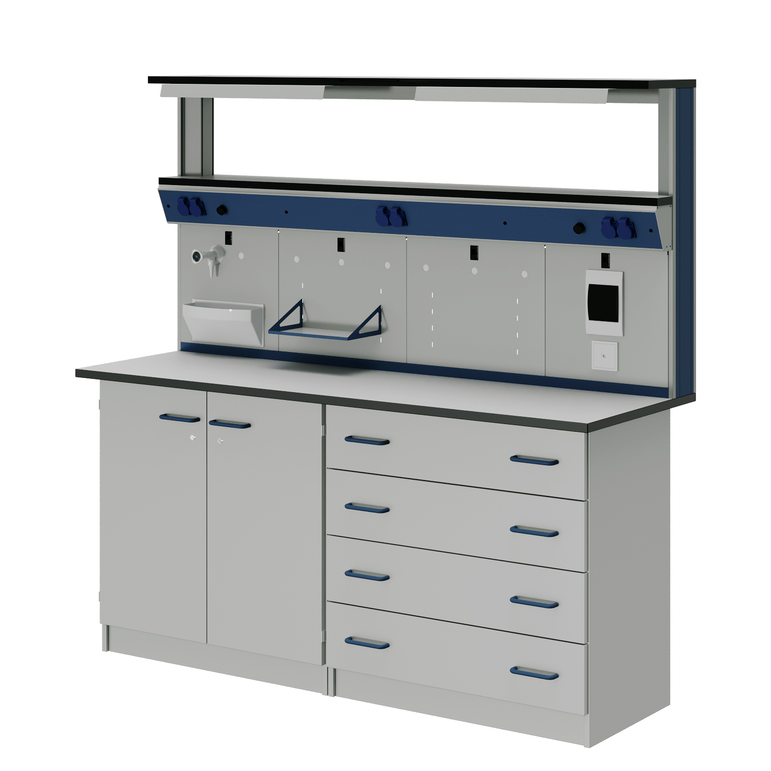 Стол лабораторный ЛАБ-PRO 180.65.90 на опорных тумбах, рабочая поверхность – LAMINAT Стол лабораторный ЛАБ-PRO 180.65.90 на опорных тумбах, рабочая поверхность – LAMINAT — изображение 5